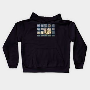 Shattered glass brick window Kids Hoodie